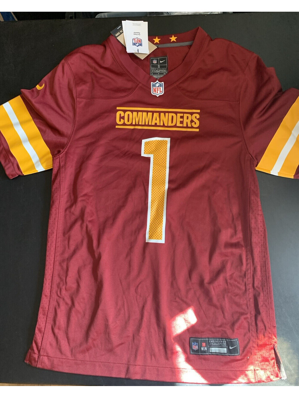 Nike NFL Washington Commanders Samuel Sr #1 Jersey Burgundy/Gold Men's Small NWT
